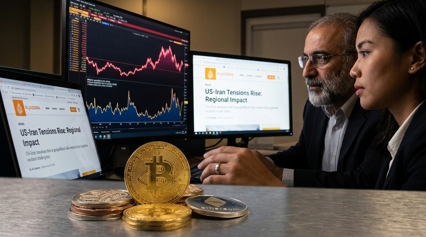 Bitcoin price chart representing digital gold during geopolitical crisis.