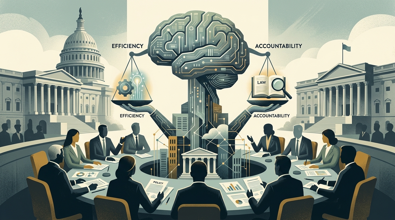 Digital representation of AI governance and maritime security in Greece.