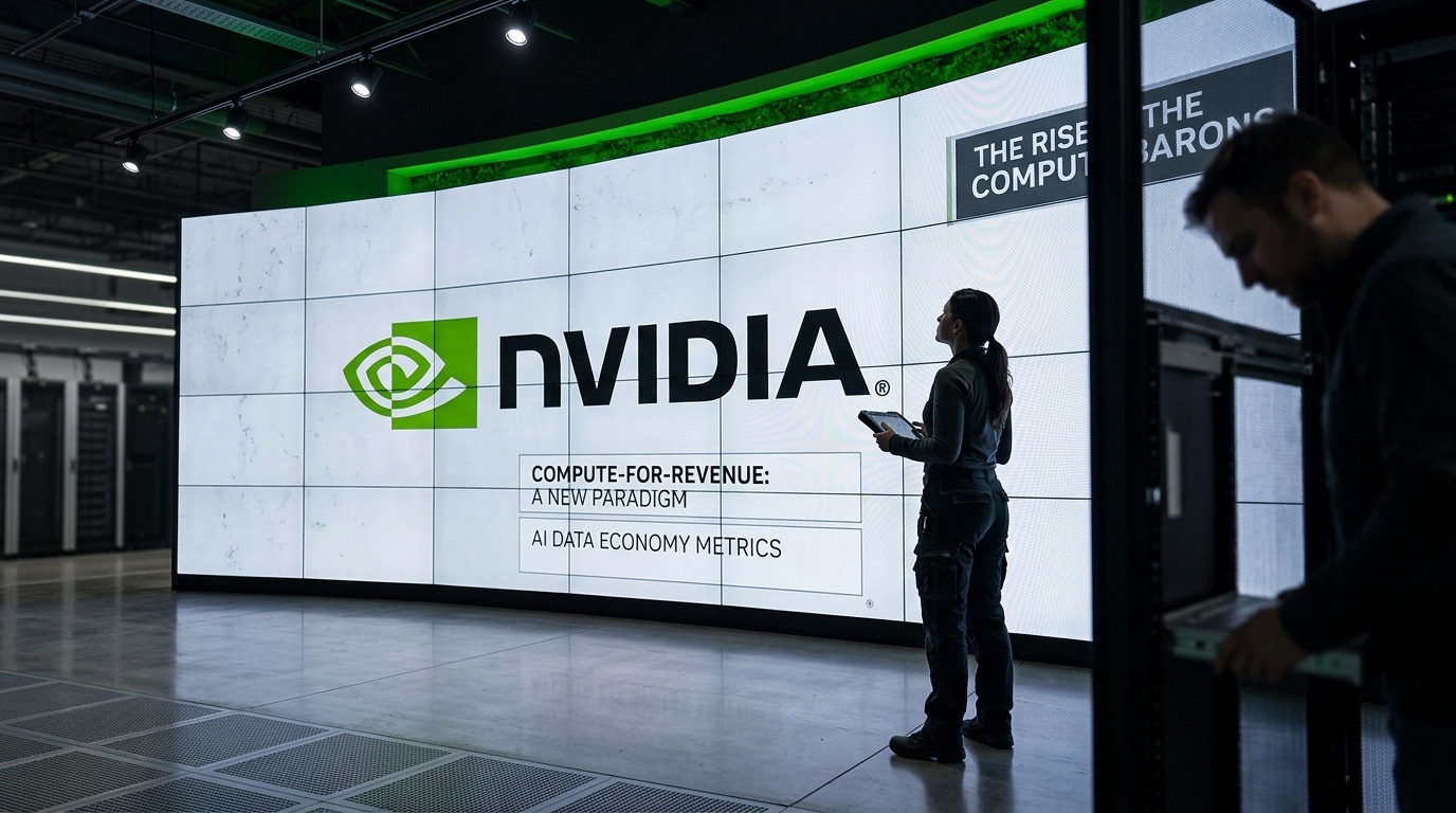 Nvidia GPU processors in a data center powering Artificial Intelligence development.