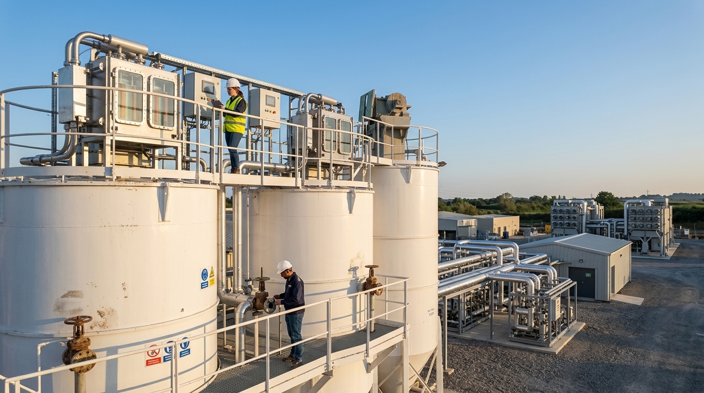 TITAN Group and CURA industrial facility for green cement production using electrochemicals.