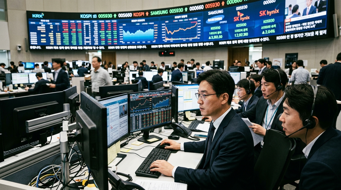 Advanced AI semiconductor production line in South Korea.