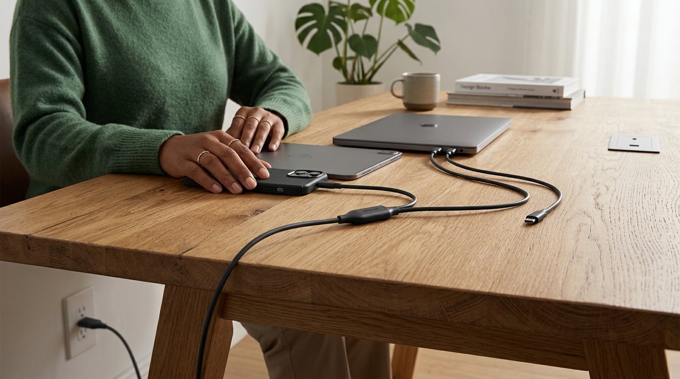 Το νέο καλώδιο USB-C 2-σε-1 της Anker για ταυτόχρονη φόρτιση συσκευών το 2026.
