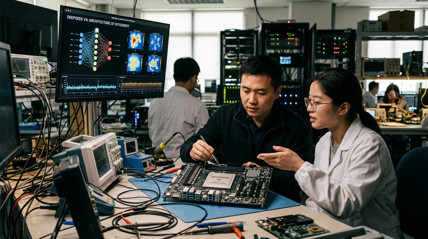 DeepSeek V4 architecture for efficient AI agent training.