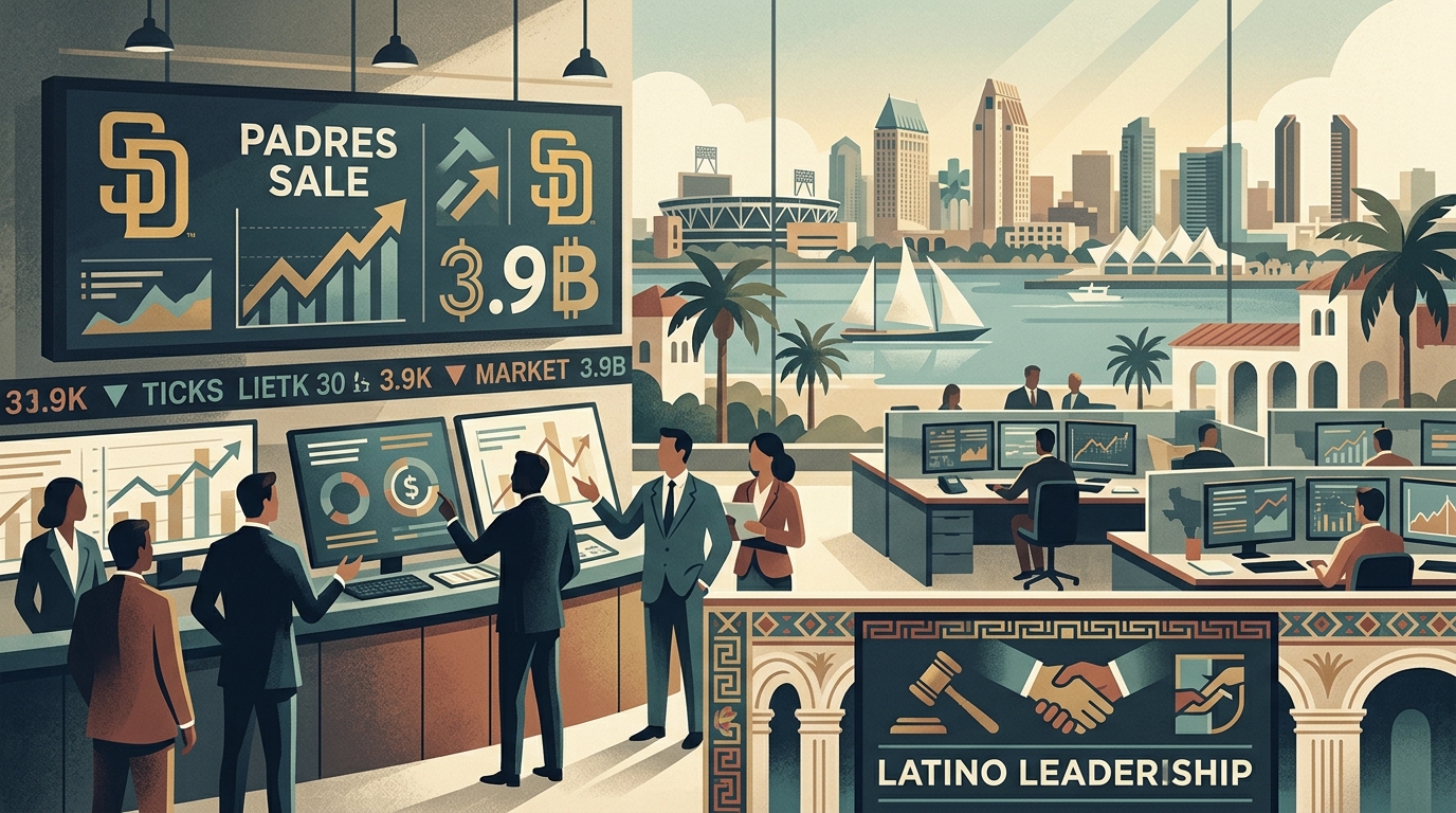 San Diego Padres logo representing the record-breaking $3.9B MLB franchise sale and new ownership.