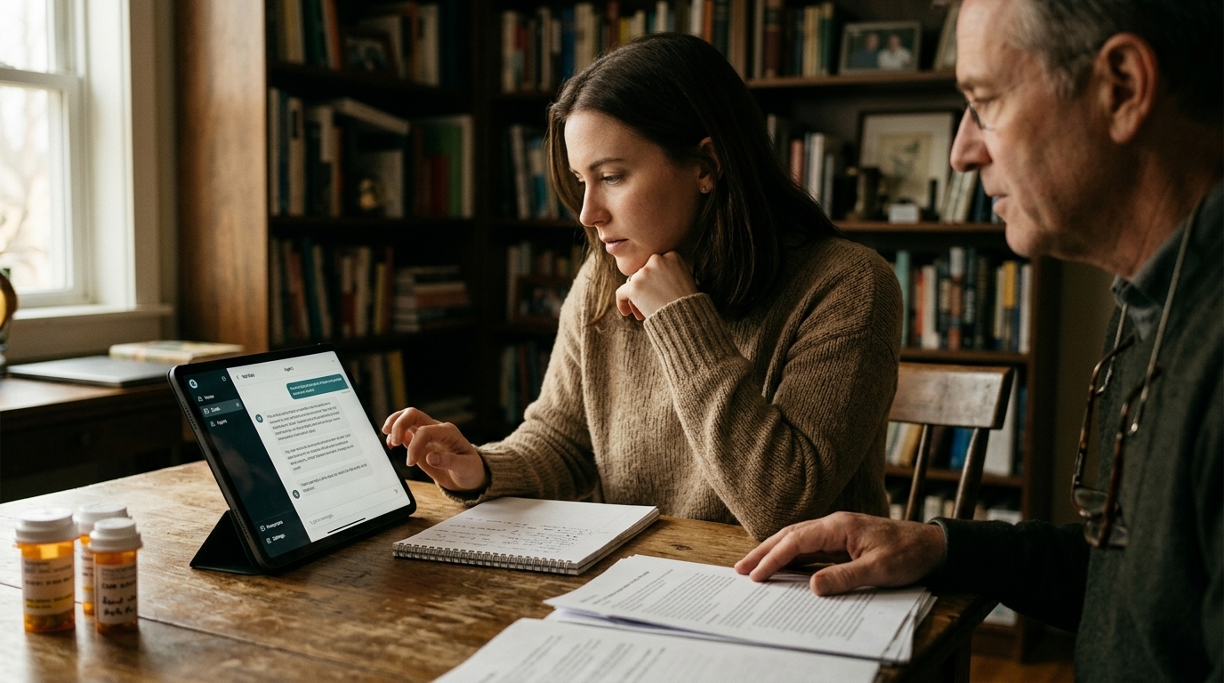 Agentic AI system analyzing clinical data and patient narratives for mental health insights.