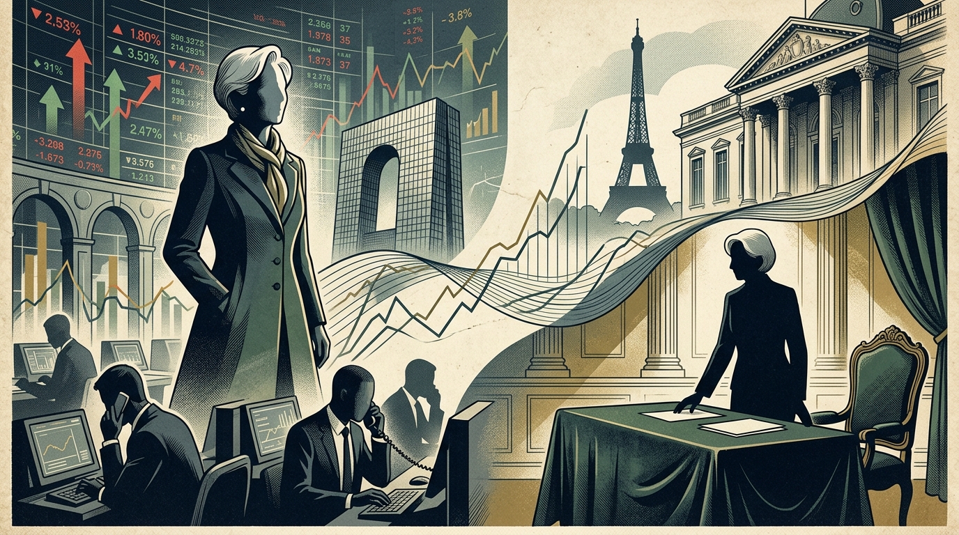 Christine Lagarde speaking about the ECB and French economic policy.