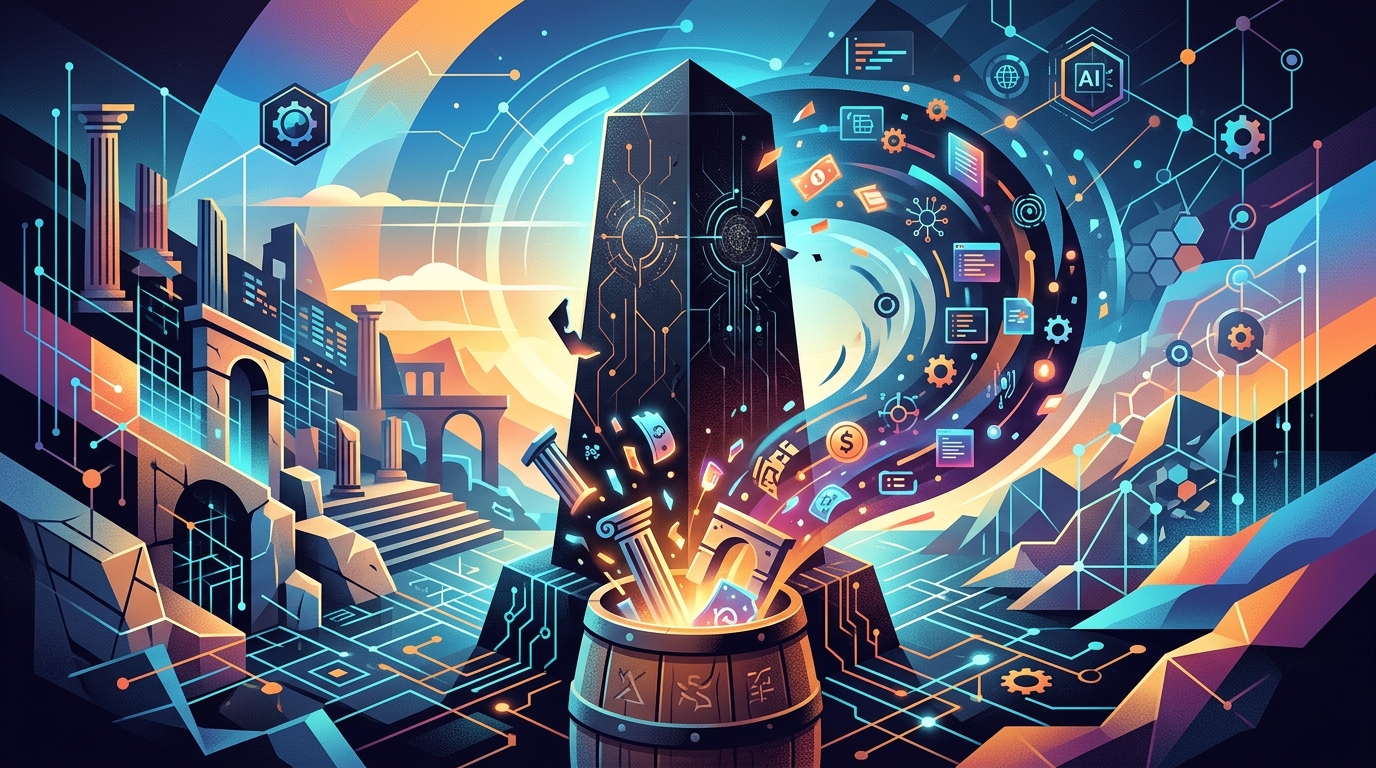 Blackstone corporate logo with digital AI data overlays in Greece.