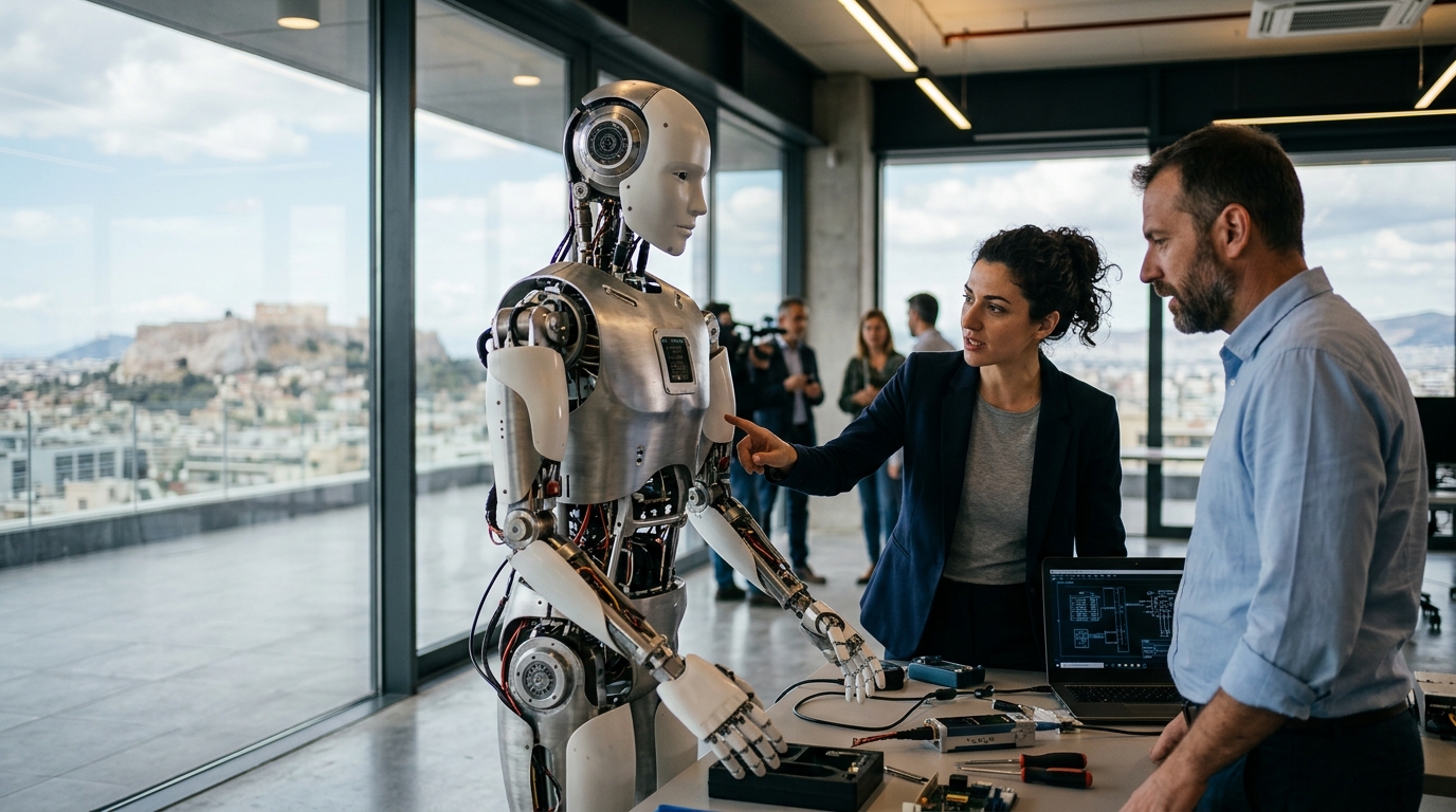 Robotic arm by Aperion Robotics utilizing Embodied AI technology.