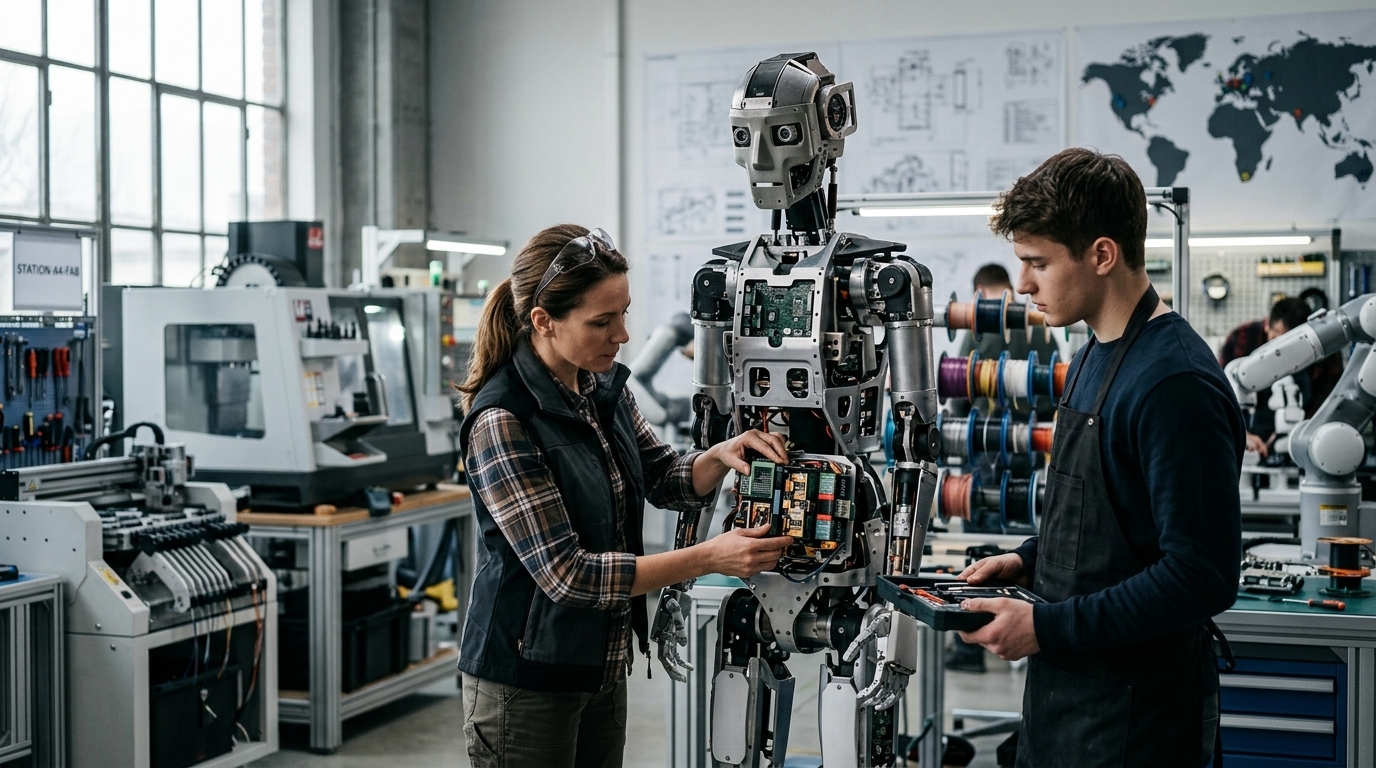 Ati Robotics autonomous robot assembled in India with non-Chinese components.
