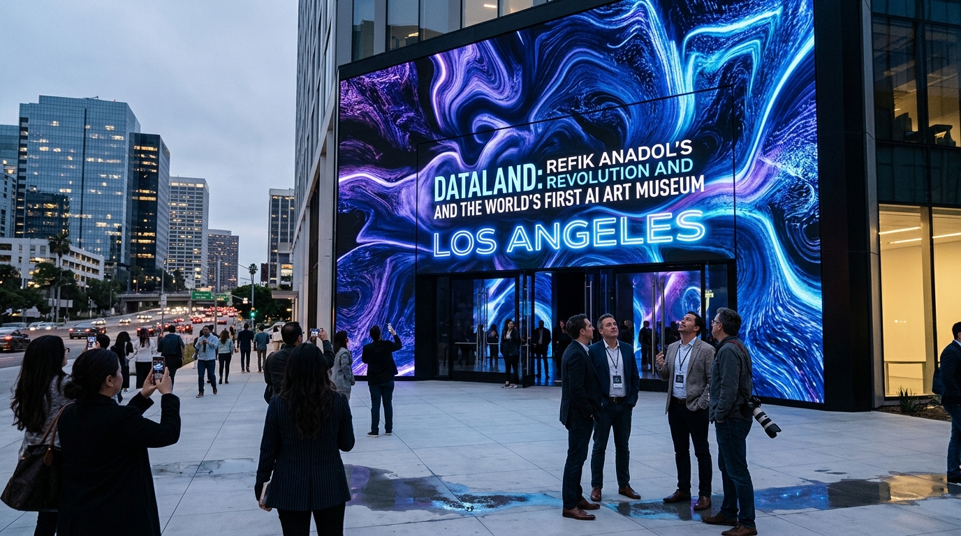 Digital installation at Dataland, Refik Anadol’s first AI art museum in Los Angeles.