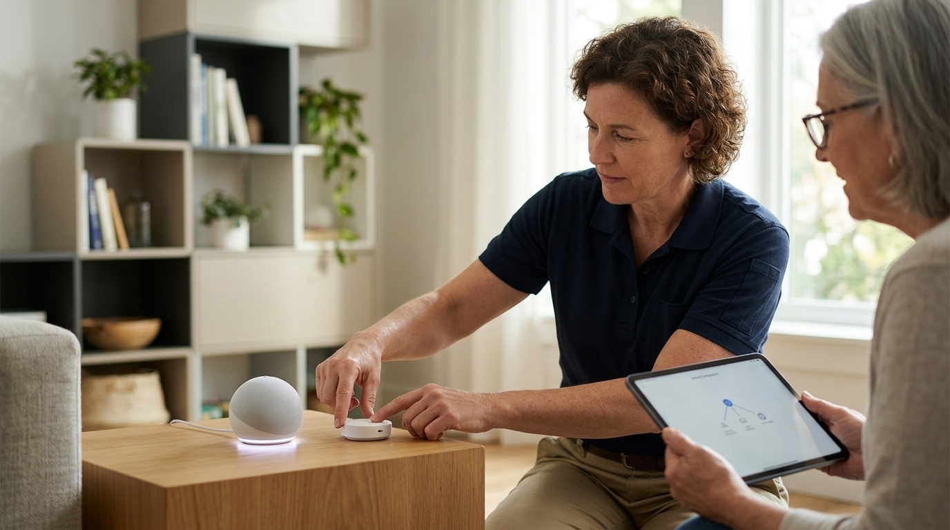 Smart home device connecting via the new Thread Direct protocol.