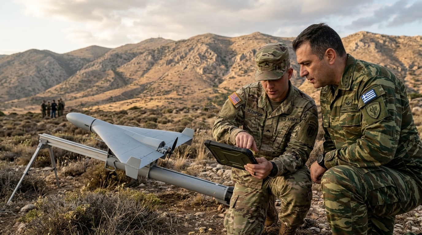 Switchblade loitering munition drone for the Greek defense forces.