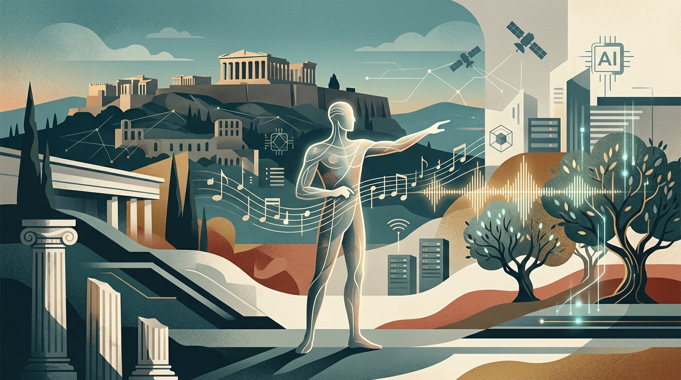 Scene from Giorgos Alkaios music video created with Artificial Intelligence for the song Pali.