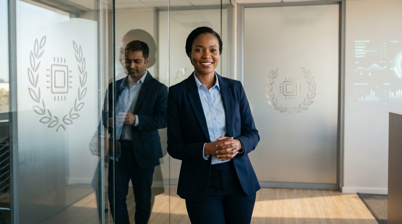Professional receiving an AI certification to boost their salary.