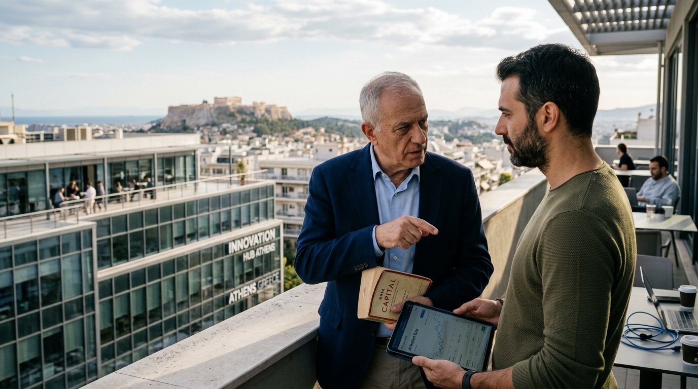 Ψηφιακή απεικόνιση της Τεχνητής Νοημοσύνης σε οικονομικό περιβάλλον με γραφήματα.