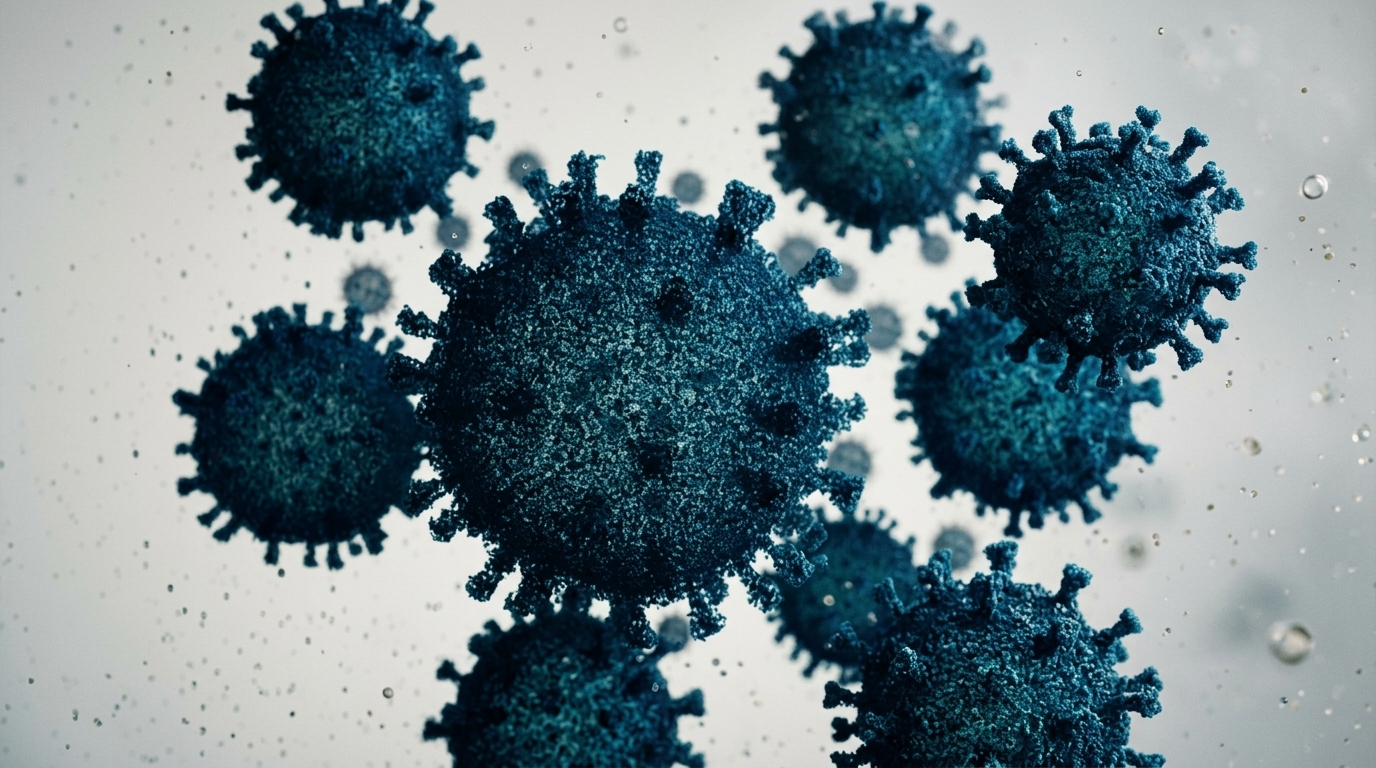 Digital visualization of AI-generated bacteriophage viruses for medical research.