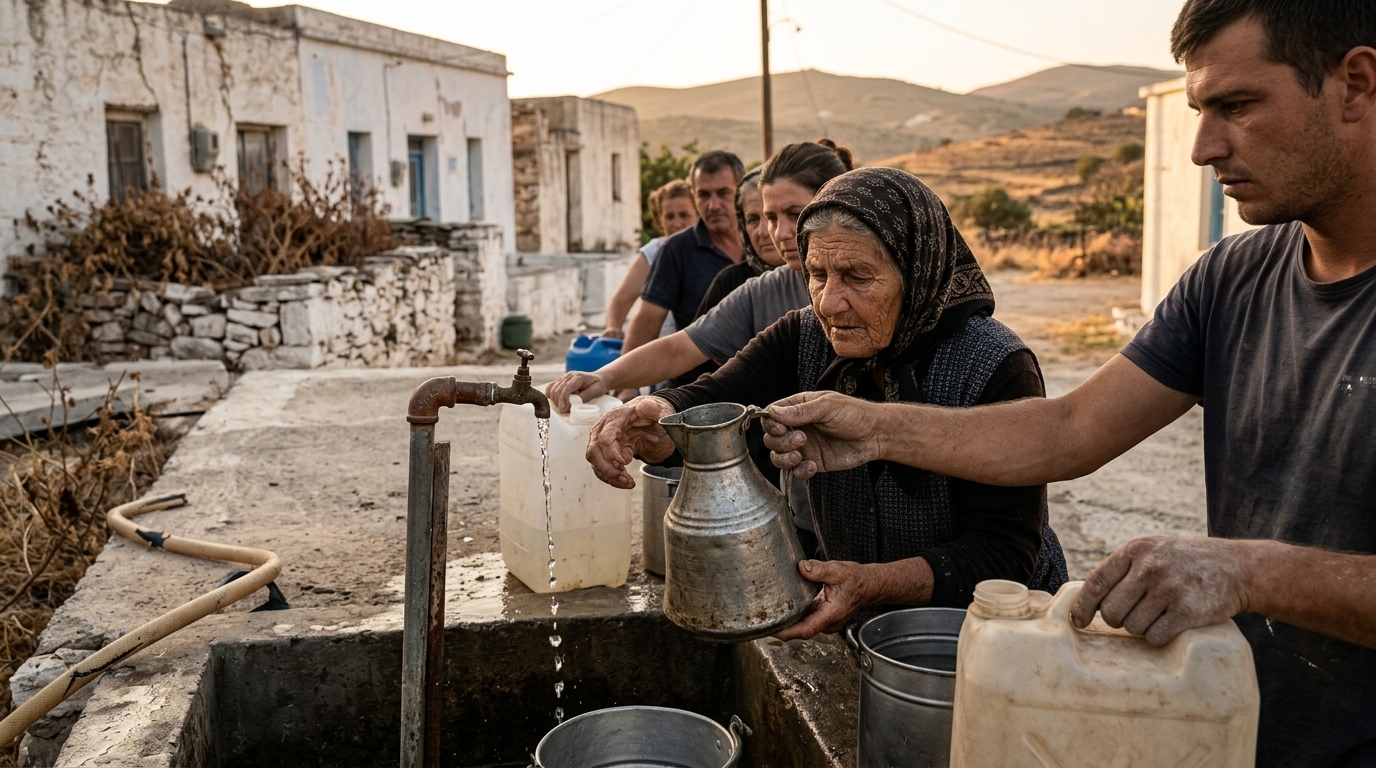 Water management infrastructure in Greece addressing water scarcity.
