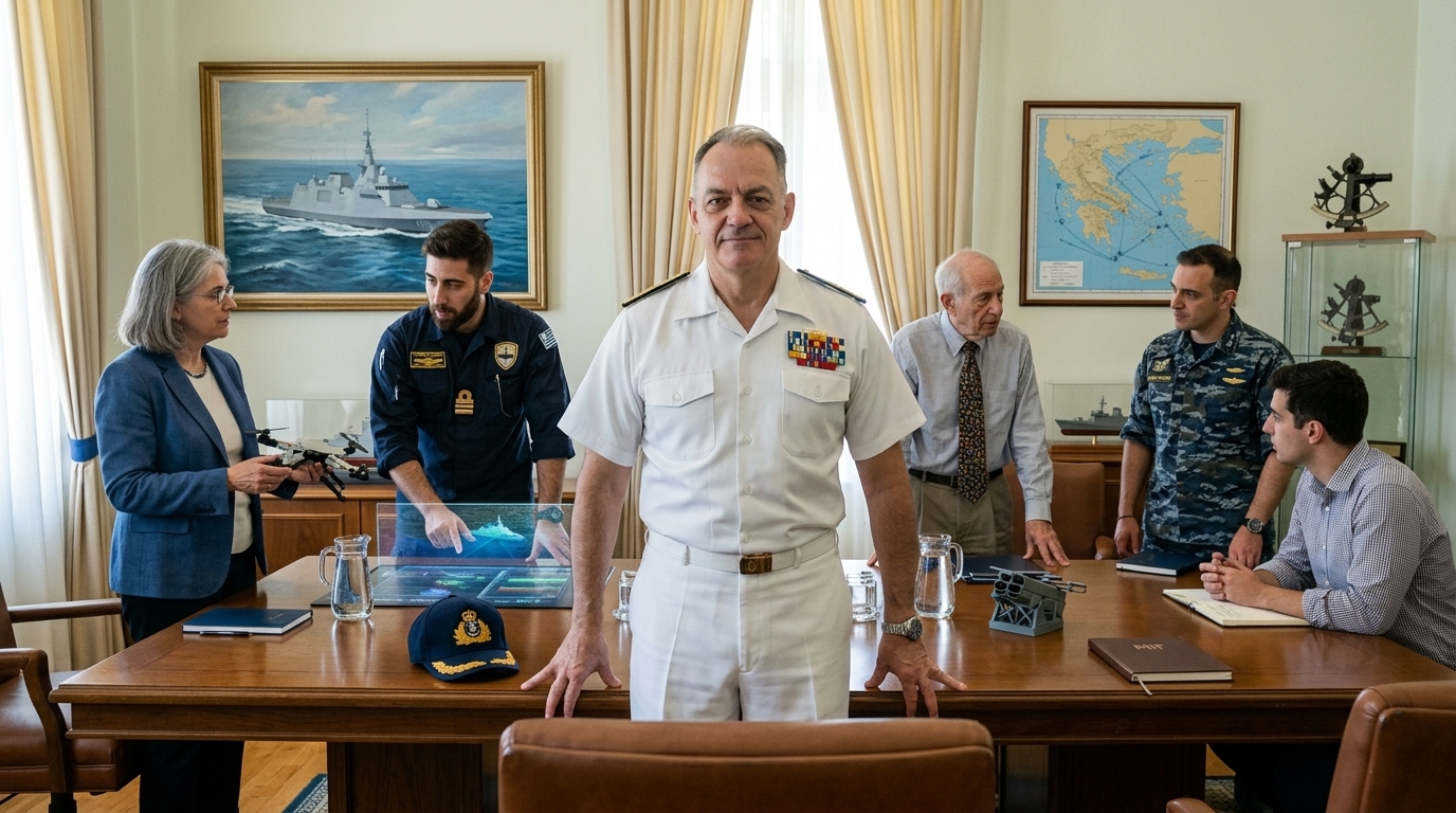 Hellenic Navy and MIT officials discussing Artificial Intelligence applications in naval defense.
