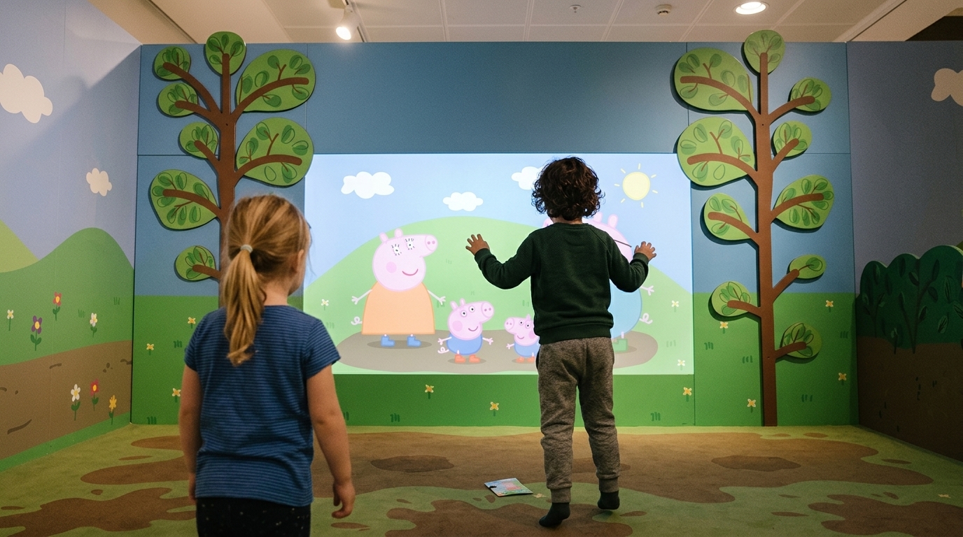 Studio microphone with Peppa Pig branding, illustrating the debate over AI Rights.