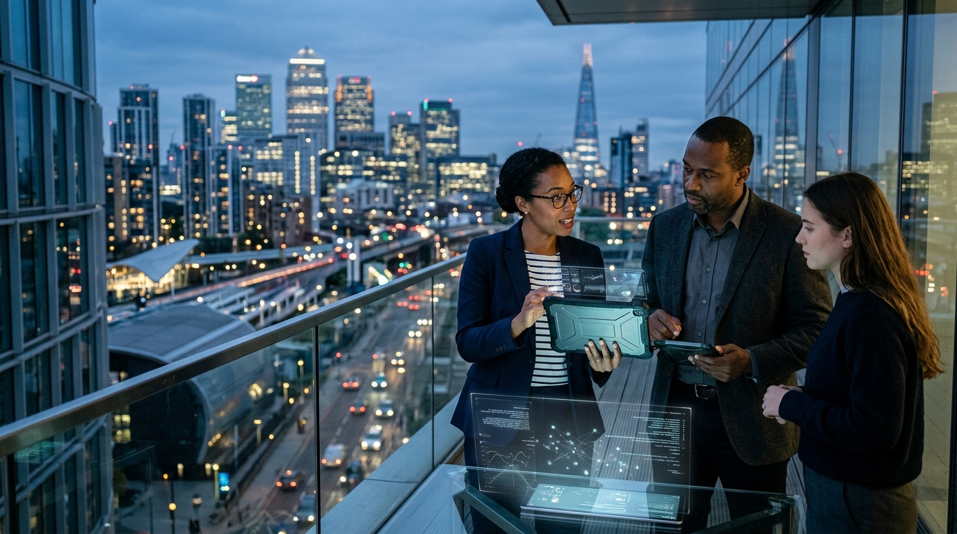 Digital representation of AI impacting the job market and recruitment processes.