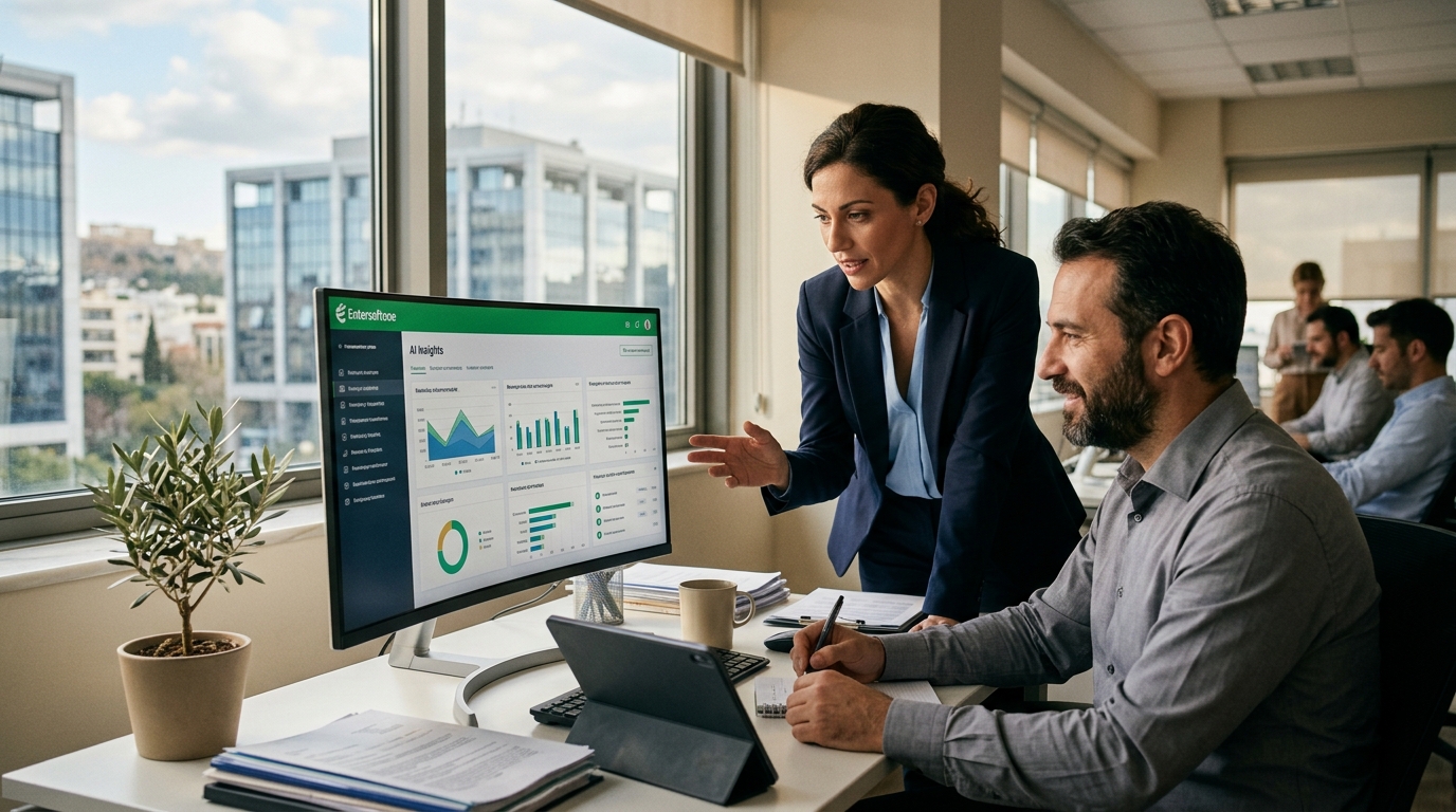 Entersoftone AI ERP software for business digital transformation in Greece.