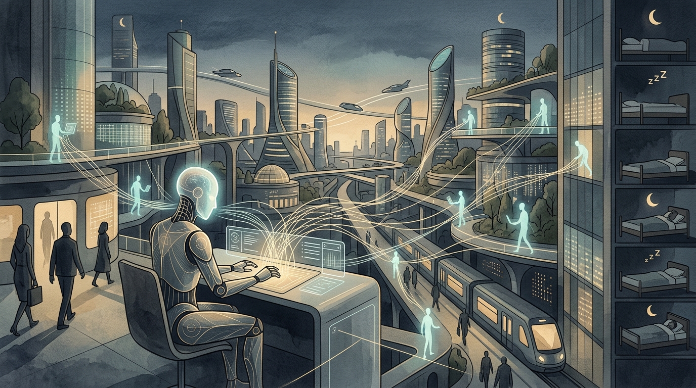 Digital representation of OpenAI's new persistent AI agents in action.