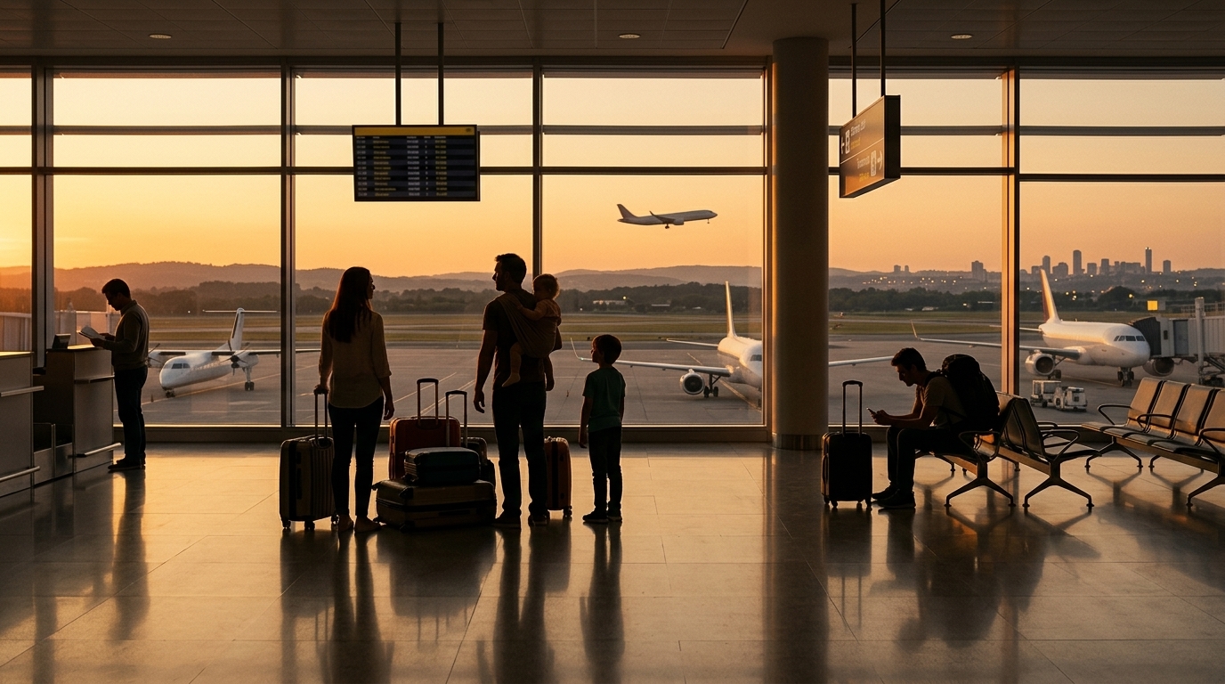 Digital passport control at an EU airport representing the ETIAS system.