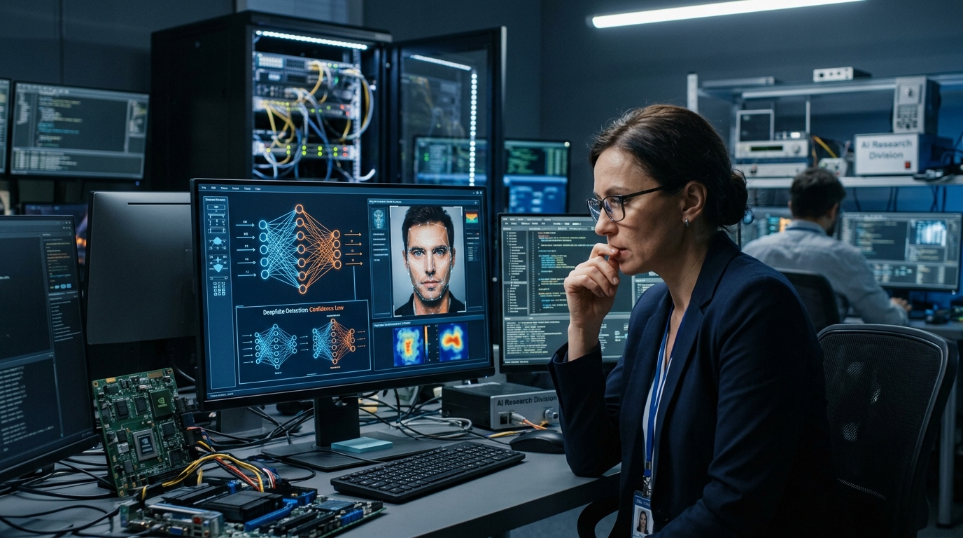 Digital forensics analysis of a deepfake video for authenticity.