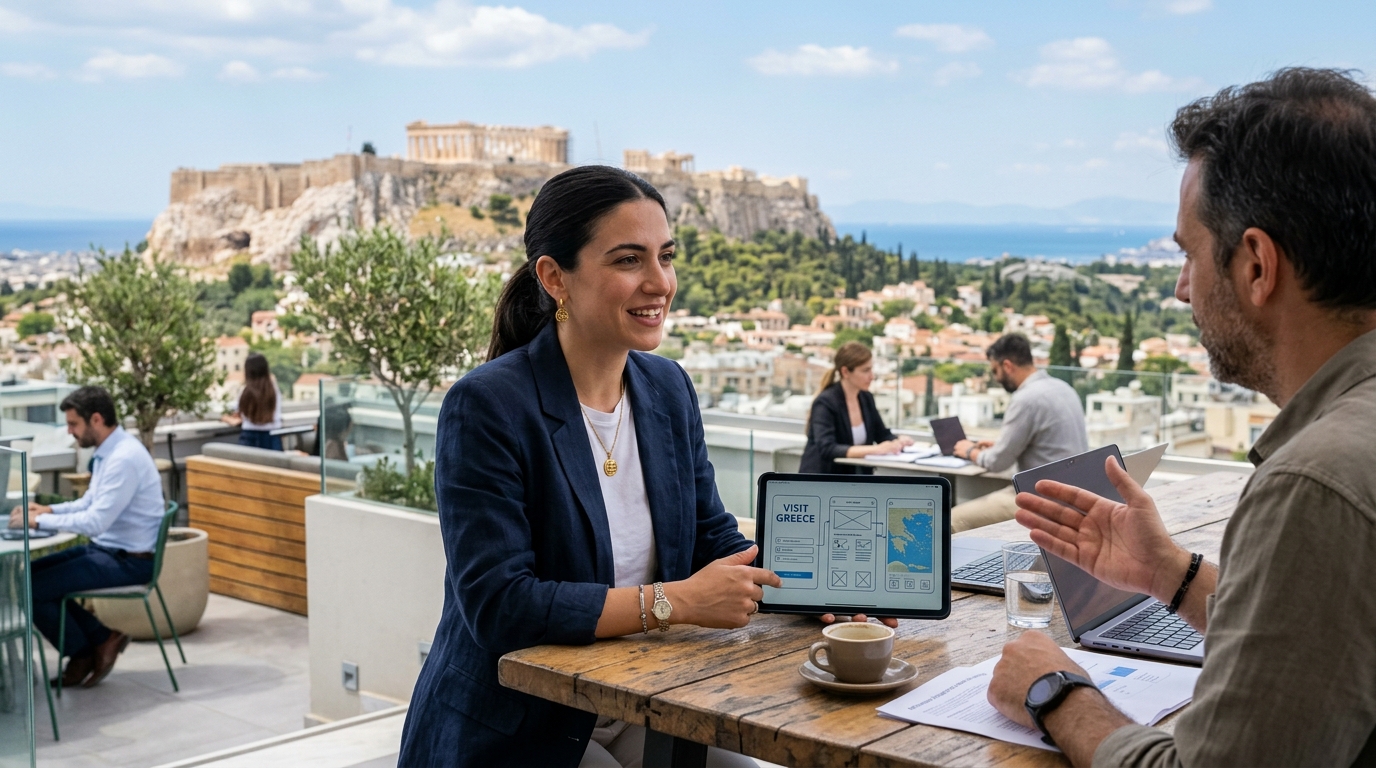 VisitGreece.gr platform using AI Tourism tools to enhance the traveler experience.