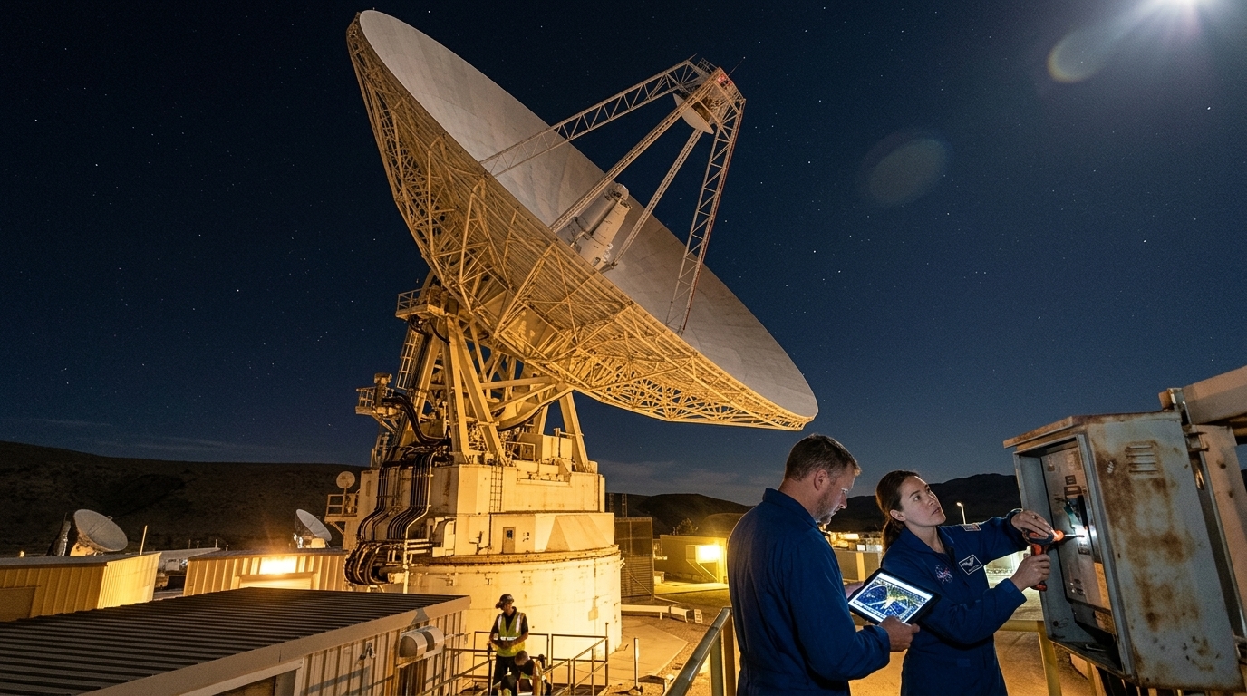 Κεραία του Deep Space Network της NASA για την επικοινωνία με την αποστολή Artemis II.