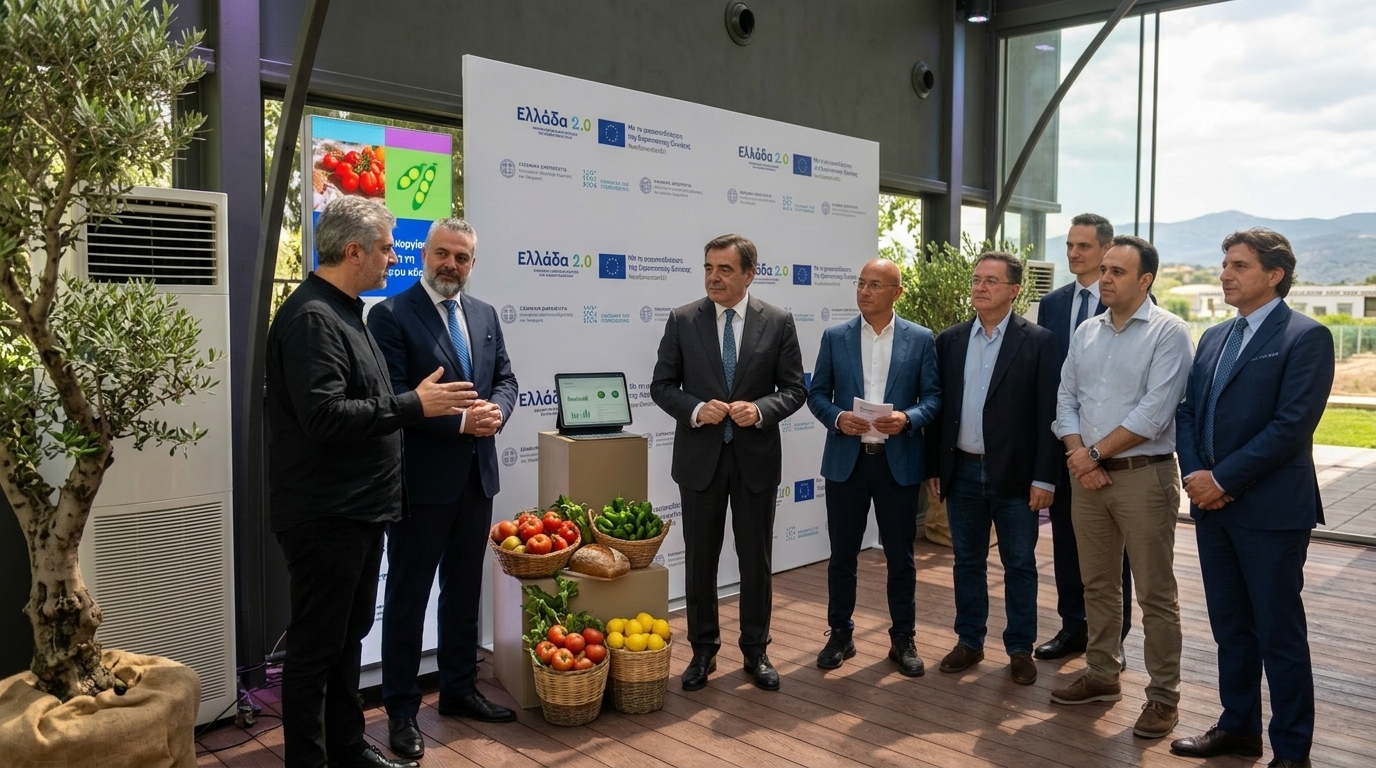 Ψηφιακή τεχνολογία σε ελληνικό χωράφι για την ψηφιοποίηση της γεωργίας.