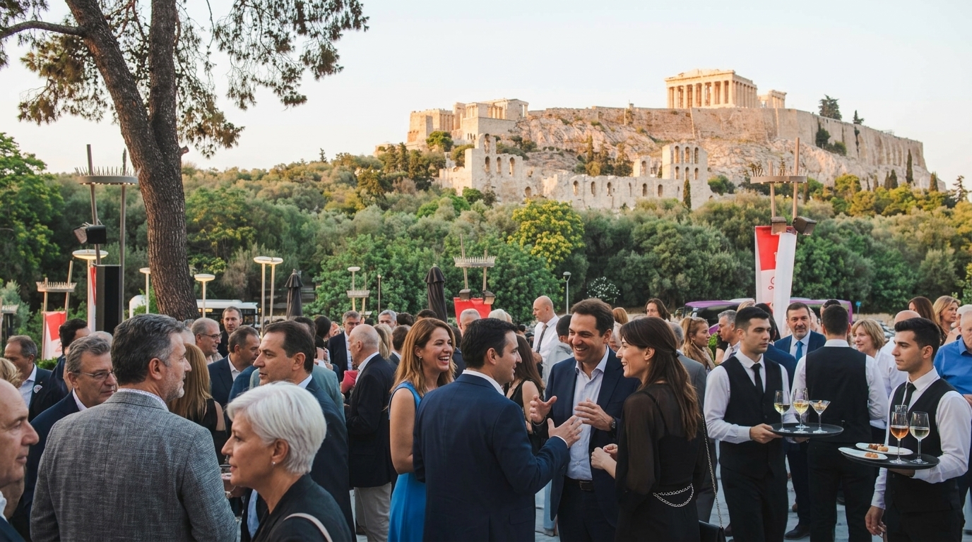 Eli Lilly executive Patrik Jonsson in Athens celebrating 150 years of the company's presence in Greece.