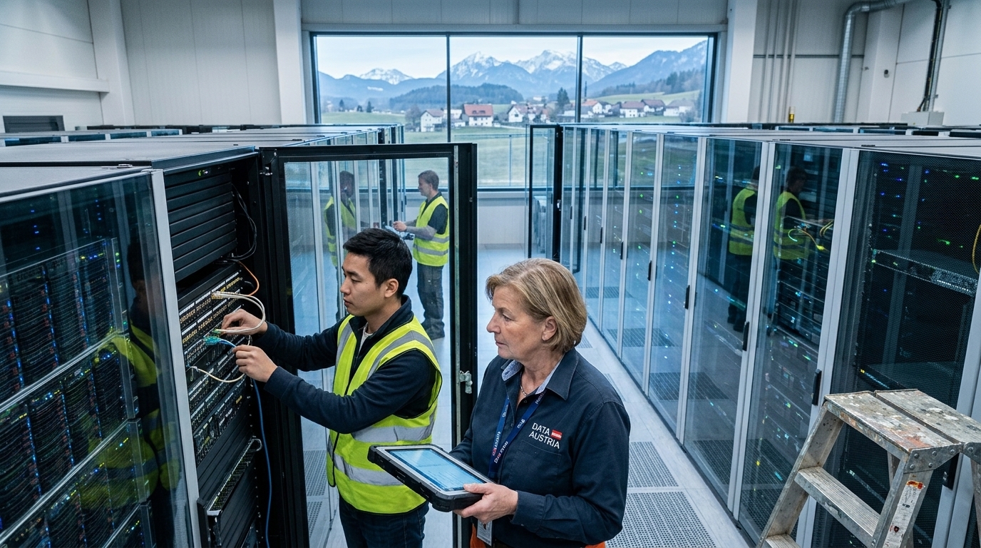 Εγκαταστάσεις data center της Google στην ύπαιθρο της Αυστρίας.