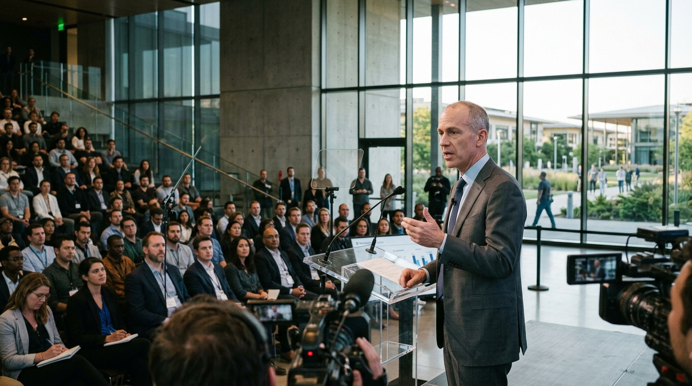 Το λογότυπο της Palantir Technologies σε φόντο με δίκτυα τεχνητής νοημοσύνης.