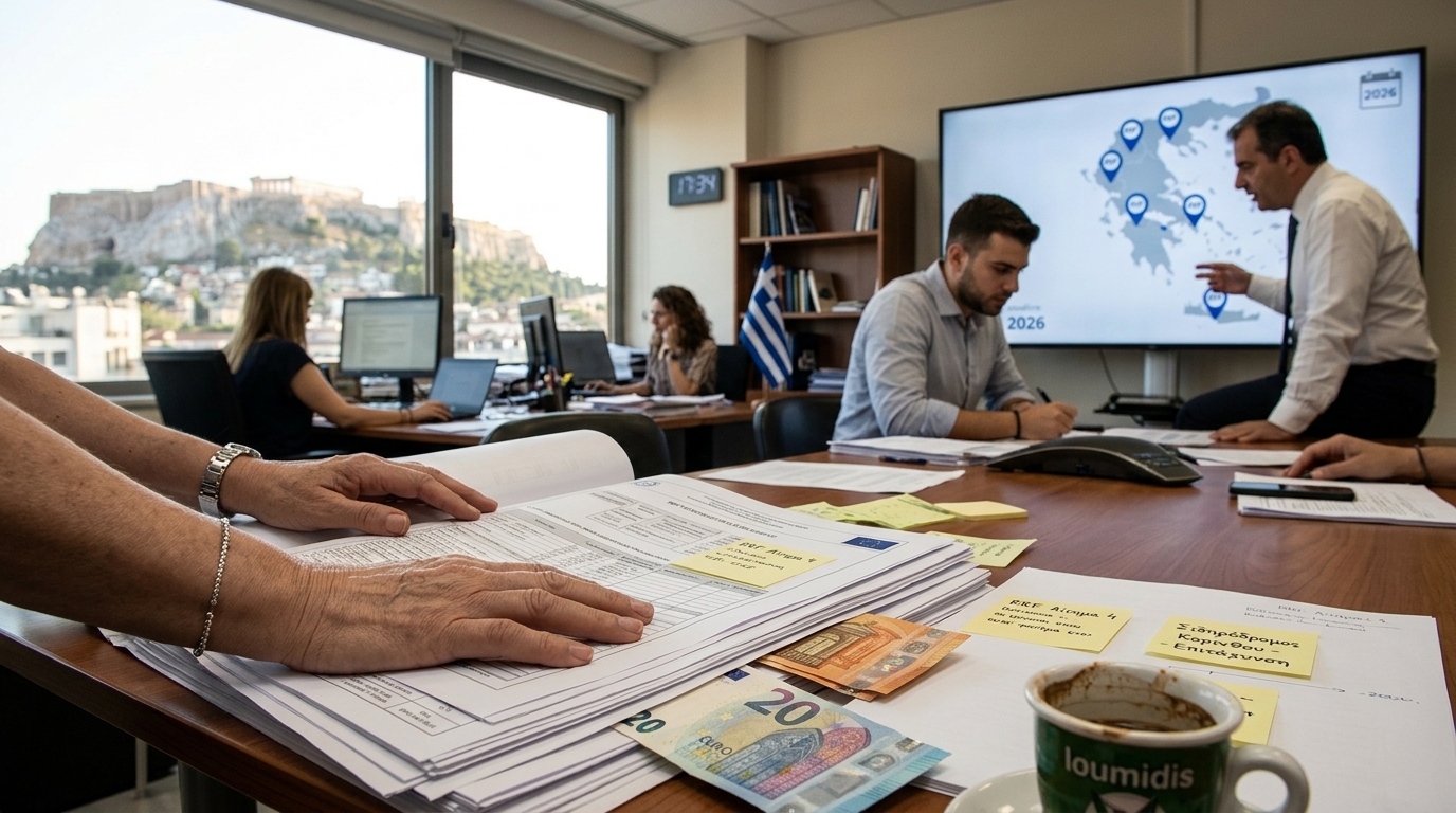 Εργοτάξιο μεγάλου έργου υποδομής στην Ελλάδα χρηματοδοτούμενο από το Ταμείο Ανάκαμψης.