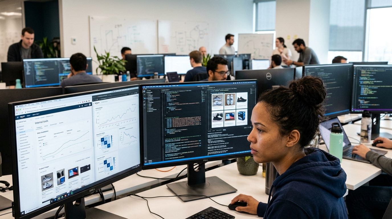 Amazon AI system scanning products to detect and block counterfeits.