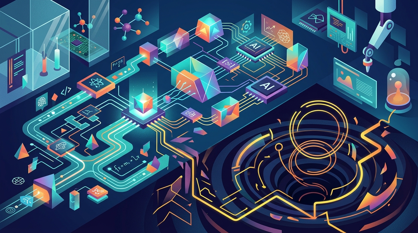 A digital representation of an AI Co-Scientist assisting in scientific research and data analysis.