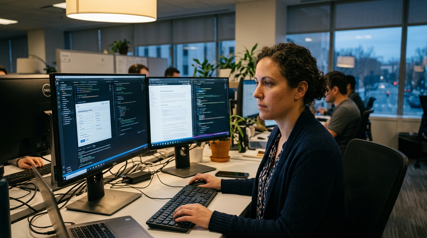 Digital interface showing AI workforce automation tools for the Department of Energy.