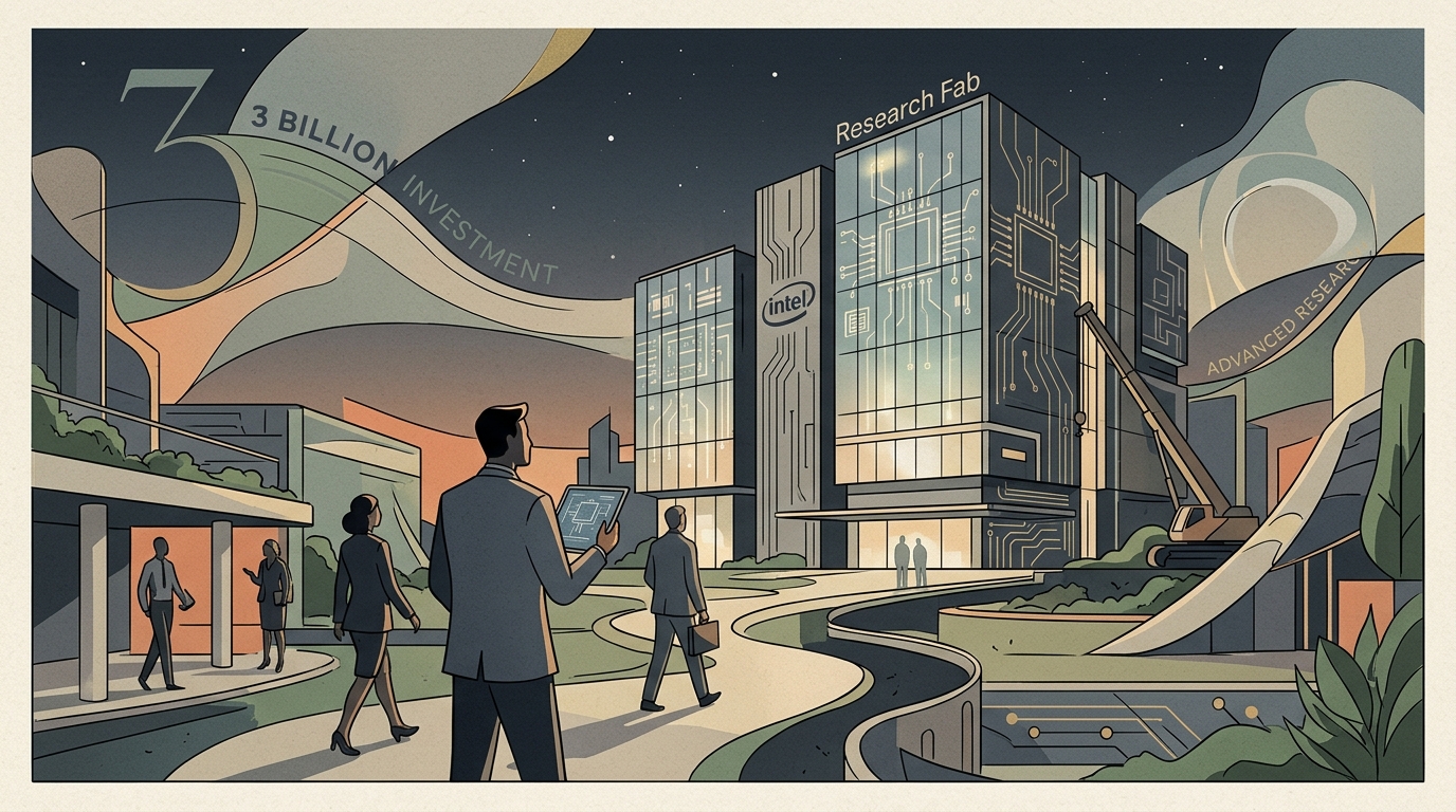 Tesla research fab in Texas featuring Intel semiconductor technology.