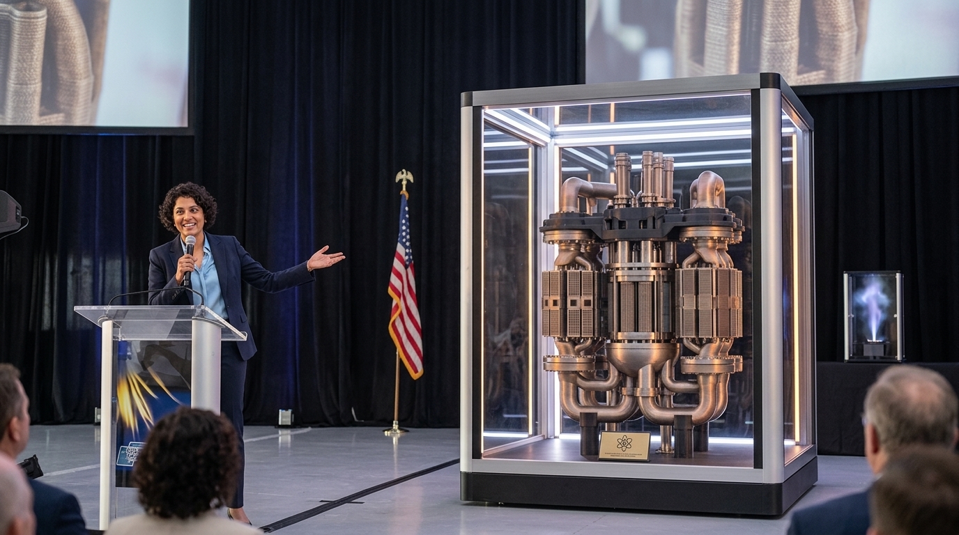 A high-tech 30MW 3D-printed nuclear reactor unit developed by AMPERA.