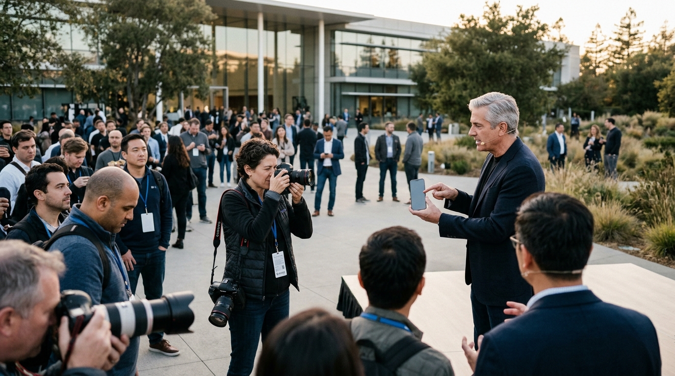Ένα iPhone με γραφικά Τεχνητής Νοημοσύνης που συμβολίζουν το υψηλό κόστος και την καινοτομία.