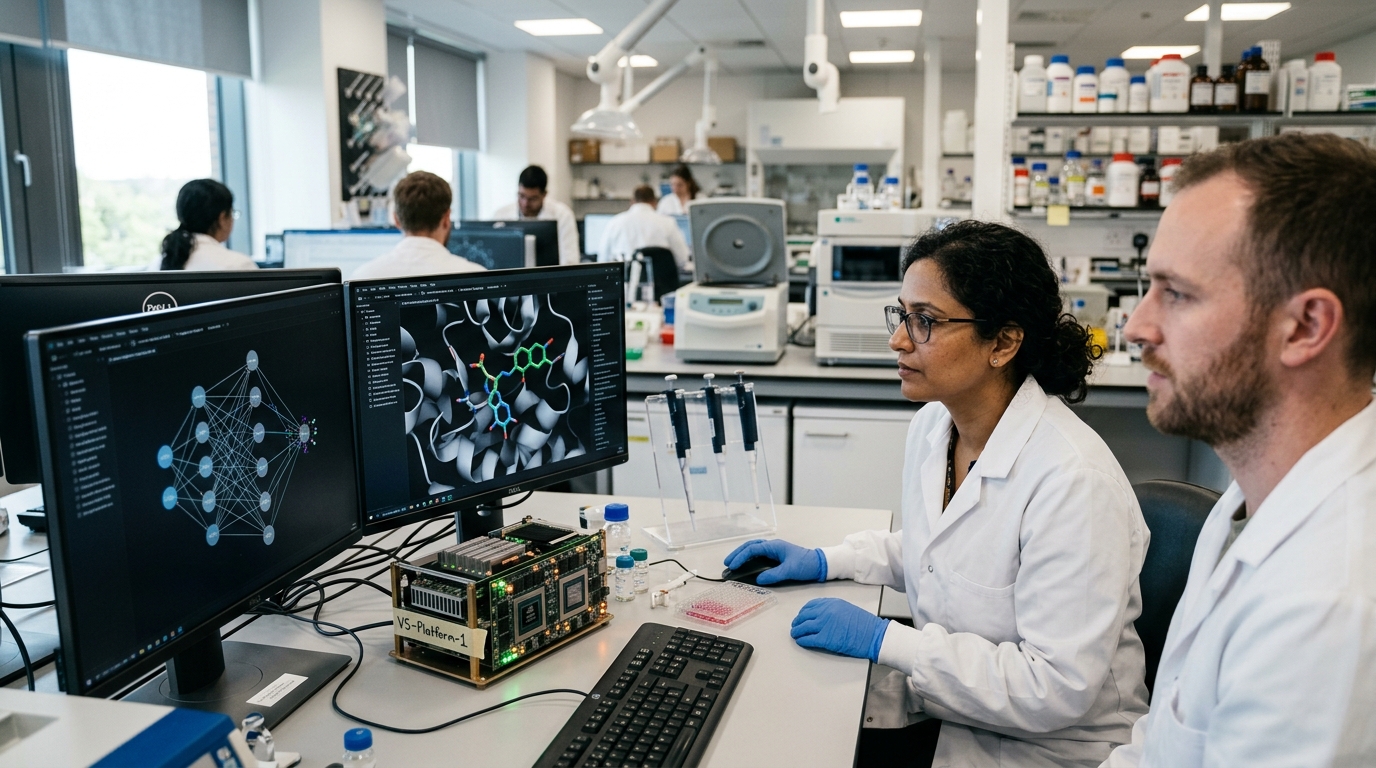 Digital molecular visualization for AI-powered drug discovery research.