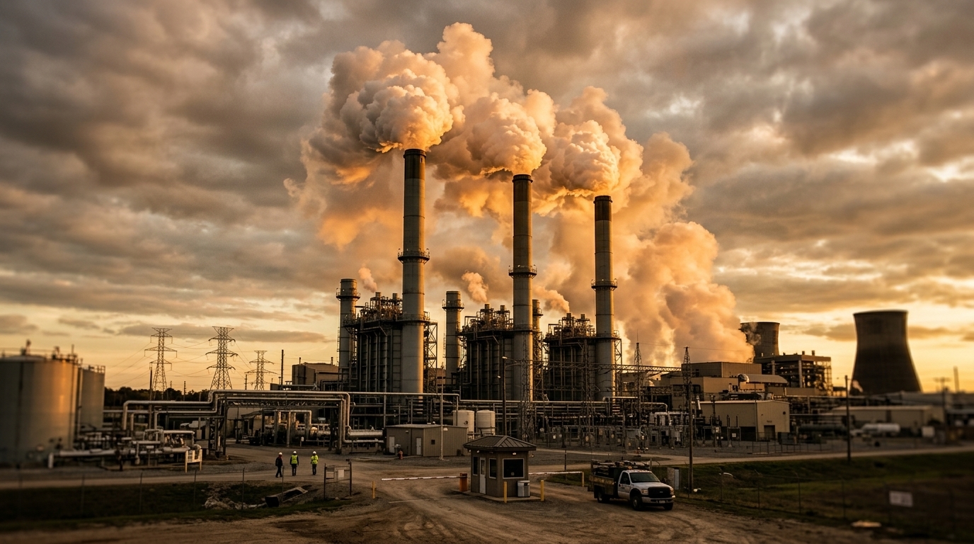 Amazon natural gas power plant in Texas providing energy for AI infrastructure.
