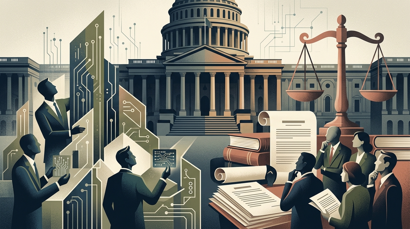 Digital representation of AI infrastructure and energy grids for public policy analysis.