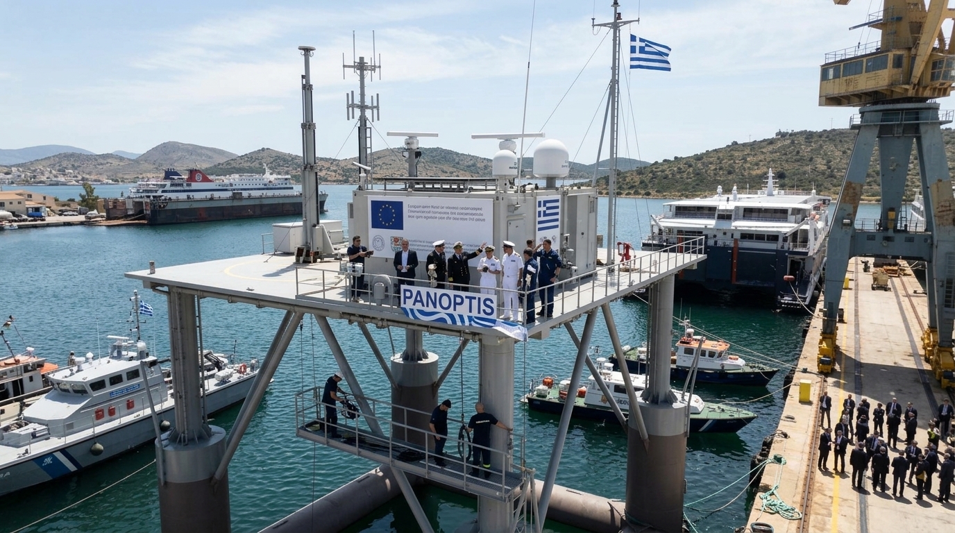 Panoptis unmanned maritime platform by Salamis Shipyards for surveillance and defense.