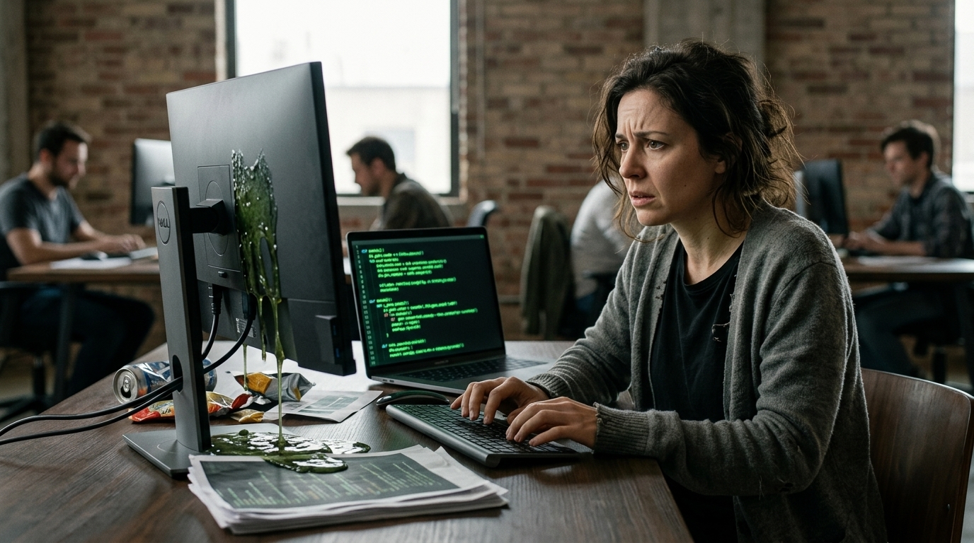 A developer using AI tools for vibe-coding software applications.