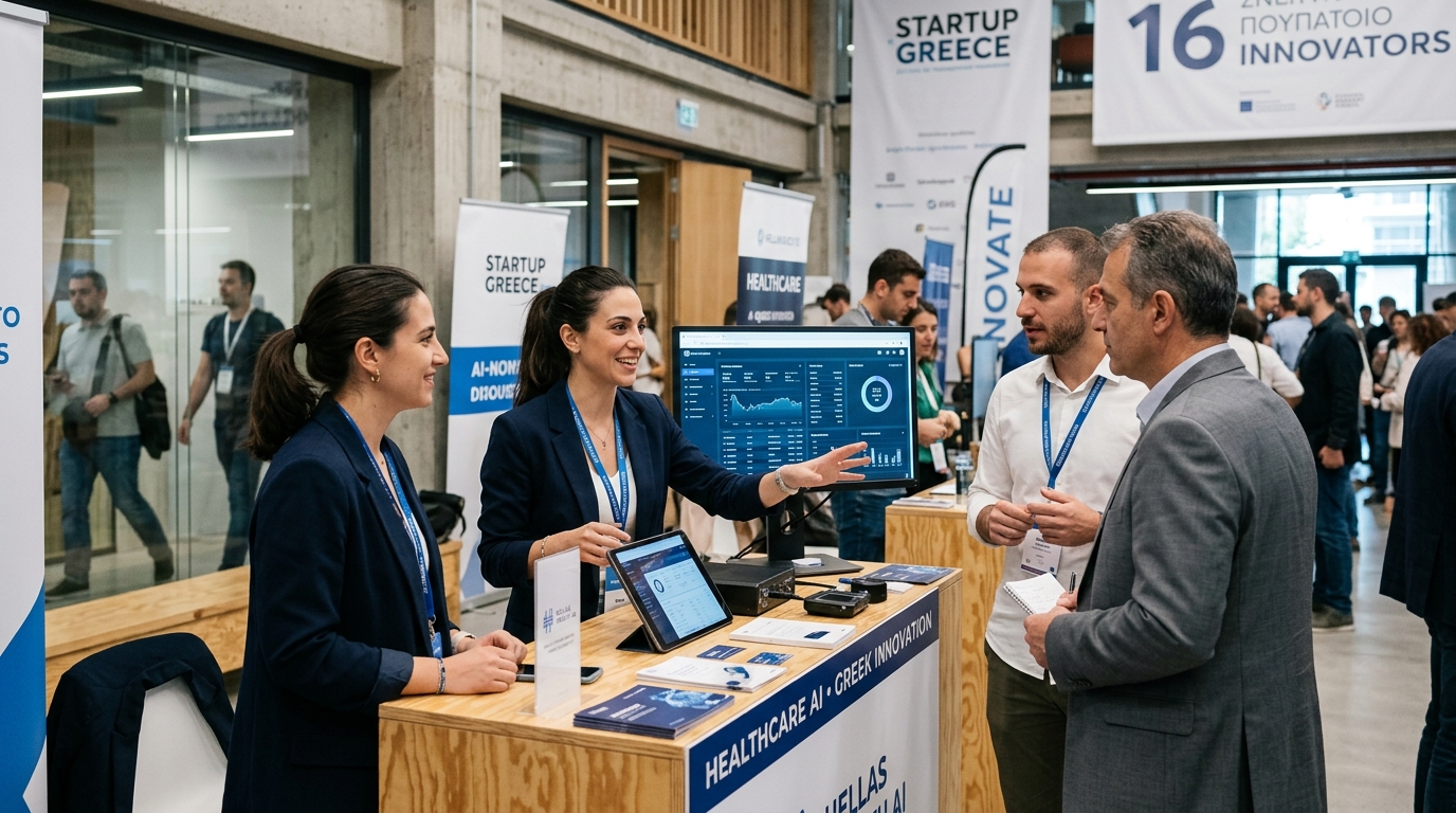 Σύγχρονα γραφεία ελληνικής startup που εστιάζει στην Τεχνητή Νοημοσύνη και την καινοτομία.