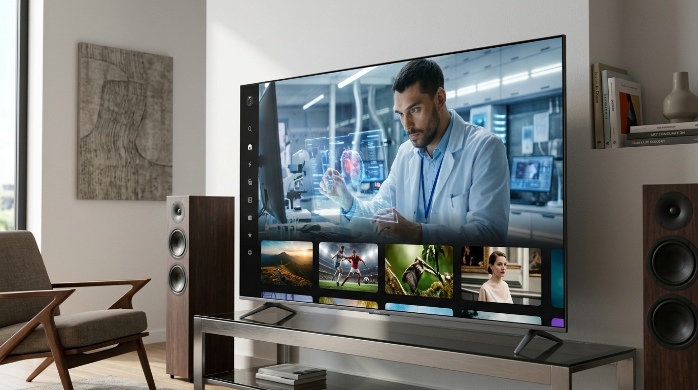 Vizio Mini LED Quantum TV displaying high-contrast cinematic imagery in a dark room.