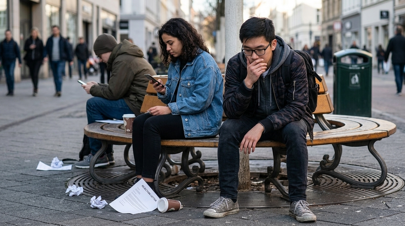 Chart showing global youth unemployment rates and AI's impact on the 2025 job market.