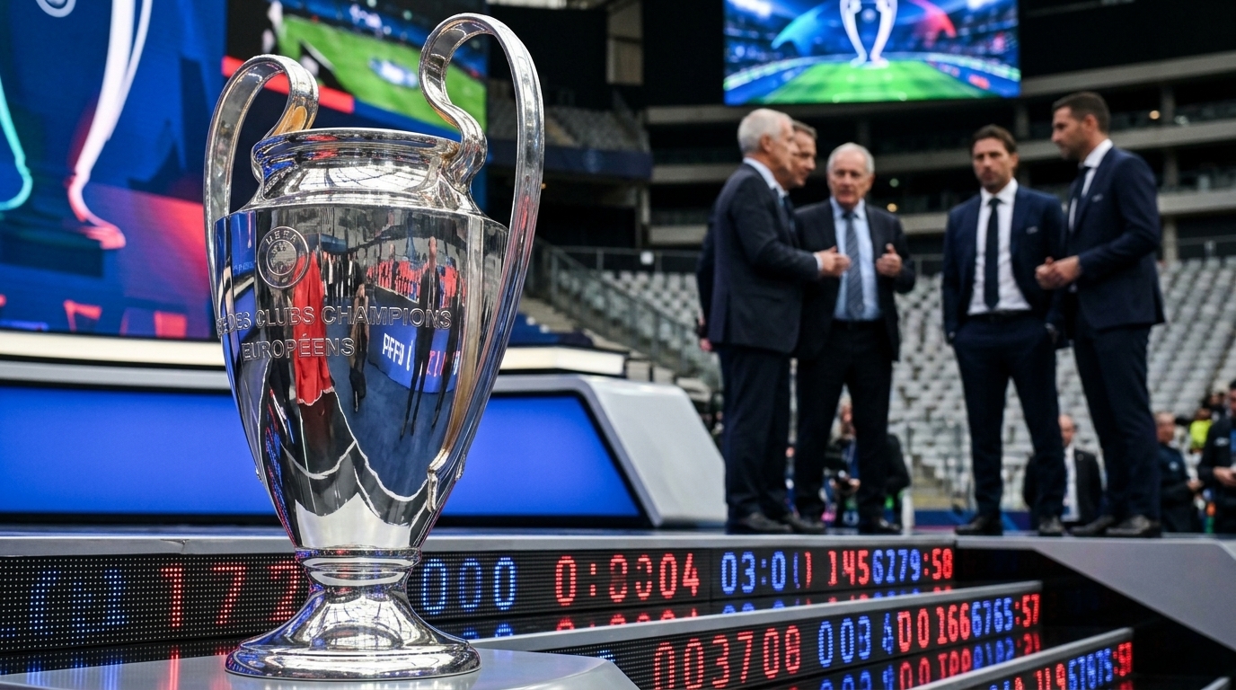 Football referee using VAR technology under the new 2026-27 season regulations.